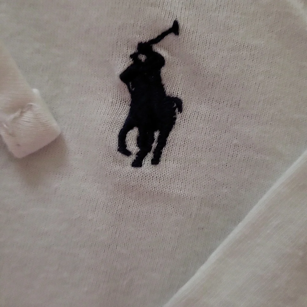 Polo by Ralph Lauren White Zip-Up Hoodie with Red Script Sleeve (Black Horse) - Picture 3 of 11